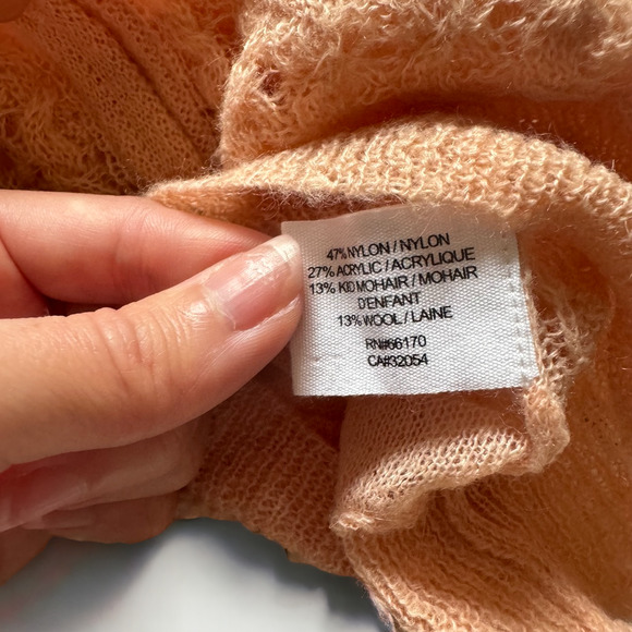 Anthropologie Guinevere Peach Pink Wool Blend Cardigan - Picture 6 of 6